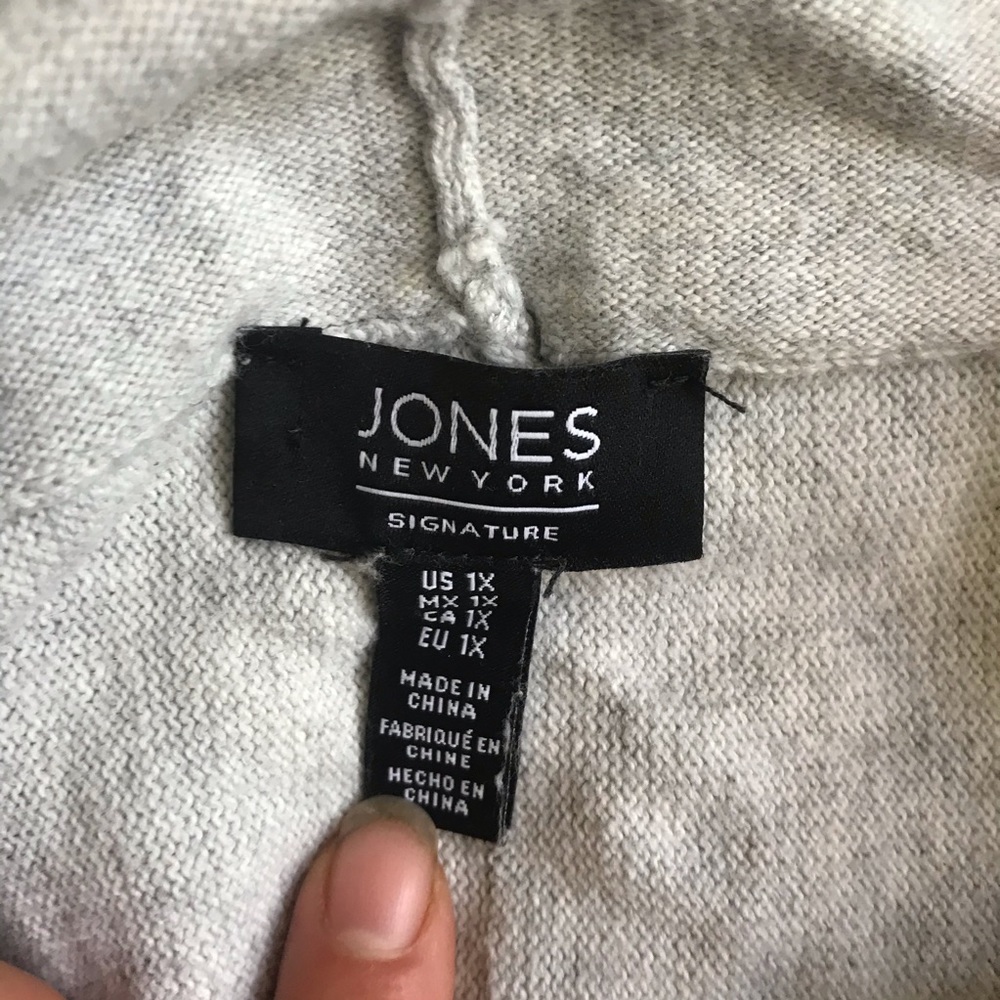 Jones New York cotton 3/4 sleeve sweater grey - Picture 4 of 4